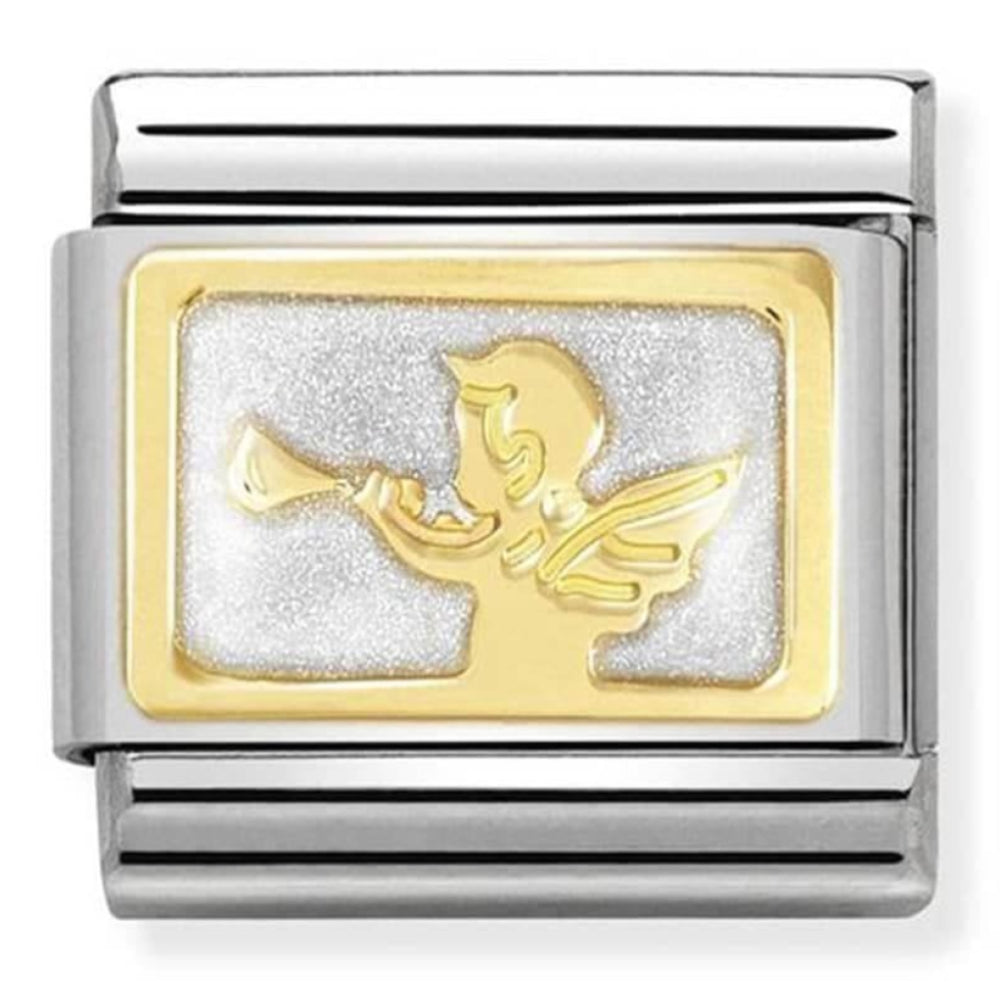 Classic Plates 18k Gold, Enamel & Stainless Steel Messenger Angel Good News Link