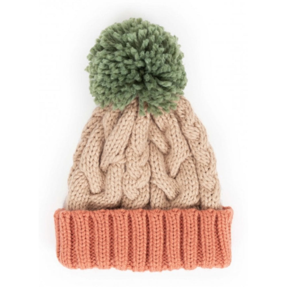 Karina Pom Pom Hat - Cream Mix