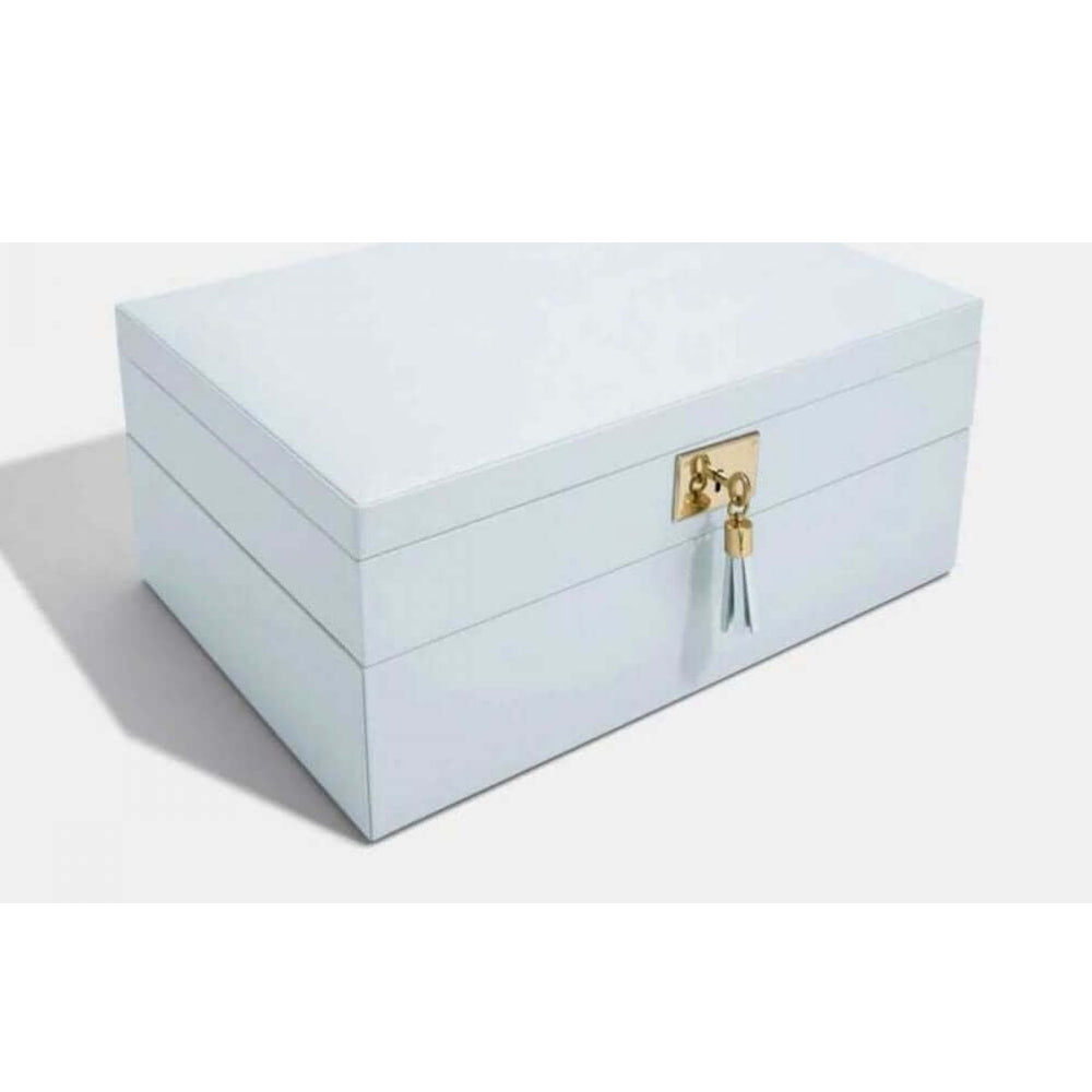 Classic Blue Leather Set Of 2 Jewellery Box