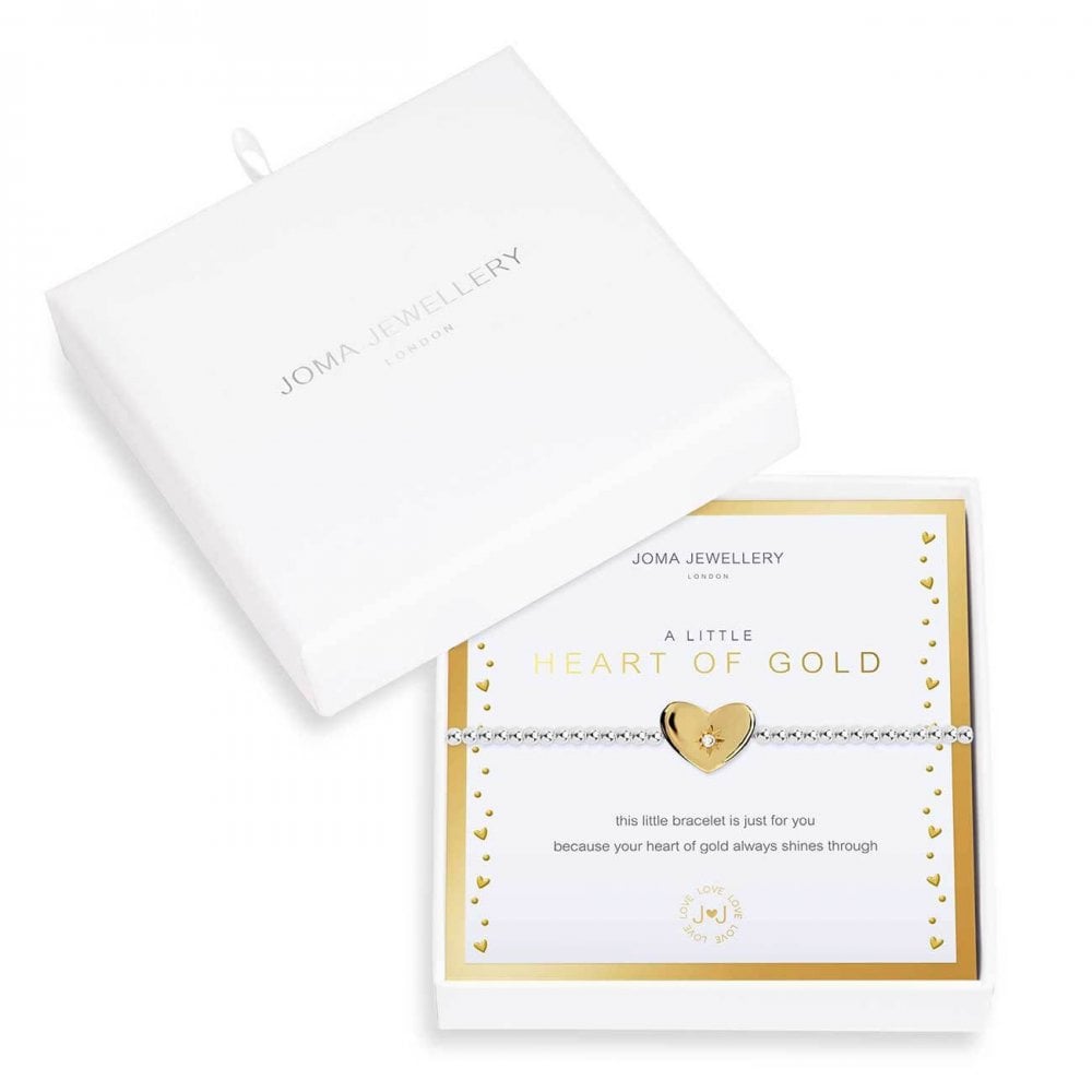 Beautifully Boxed A Littles | Heart Of Gold | Silver | Bracelet | 17.5cm Stretch