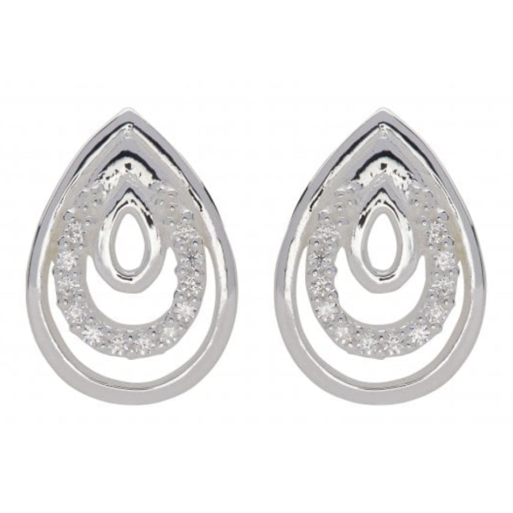 Sterling Silver 925 Drop Earrings with CZ