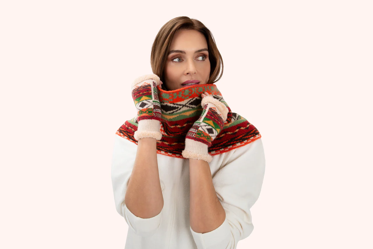 Kayla Fair Isle Snood In Russet
