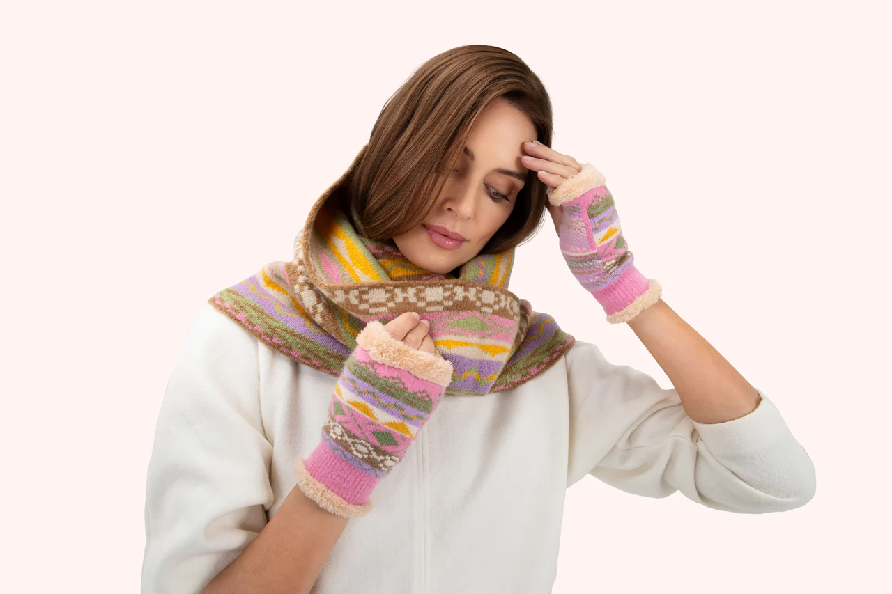 Kayla Fair Isle Snood In Pastel