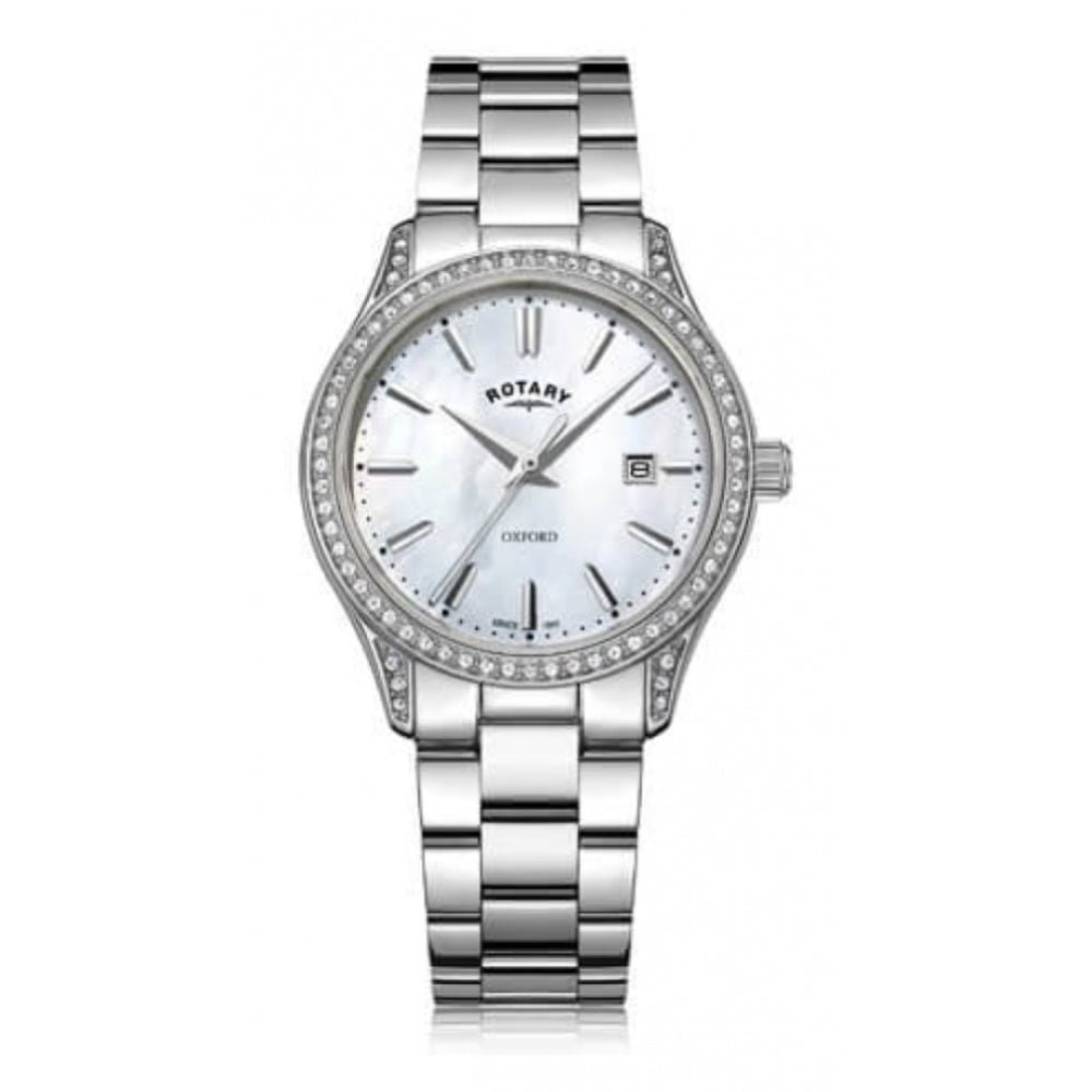Stainless Steel Case With Stones Around & Bracelet Strap Ladies Oxford Watch