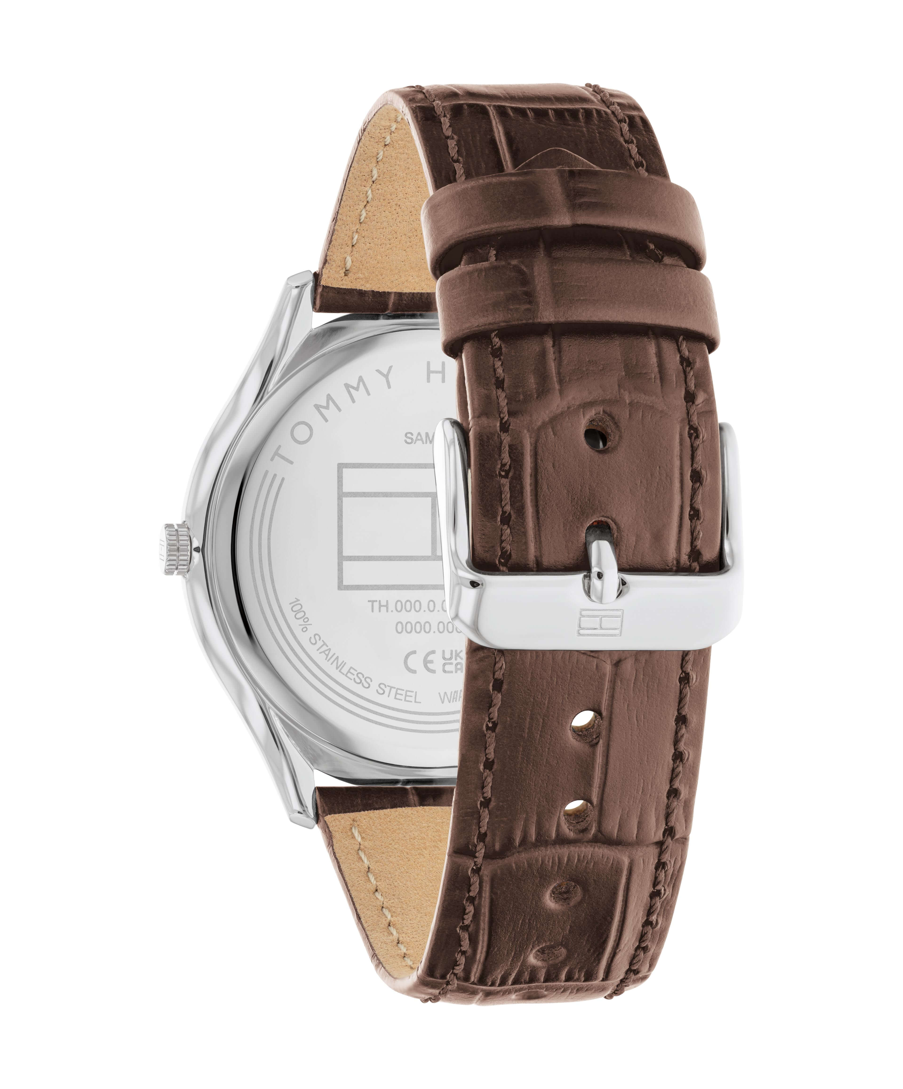 Blue Dial Brown Leather Strap Gents Watch