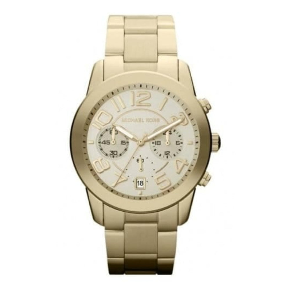 Ladies Gold Tone Chronograph Watch With Arabic Numerals