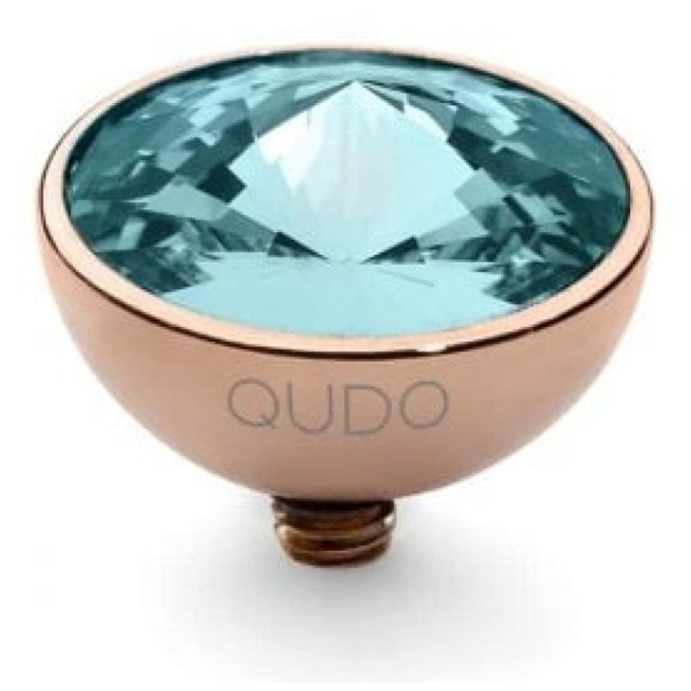 Famosa Rose Gold 11.5mm Bottone Ring Top Light Turquoise