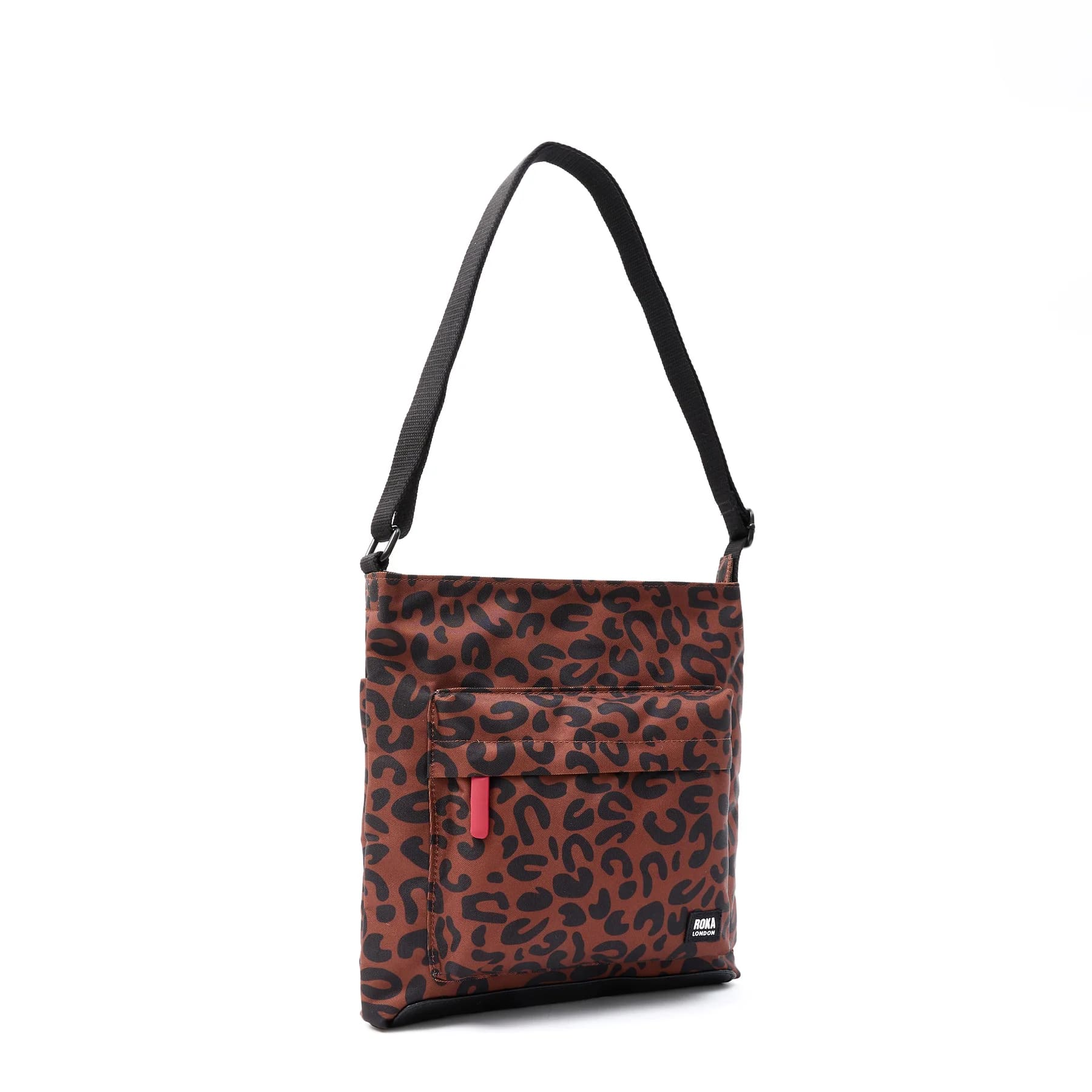 Kennington B Leopard Print Recycled Canvas Medium Crossbody Bag