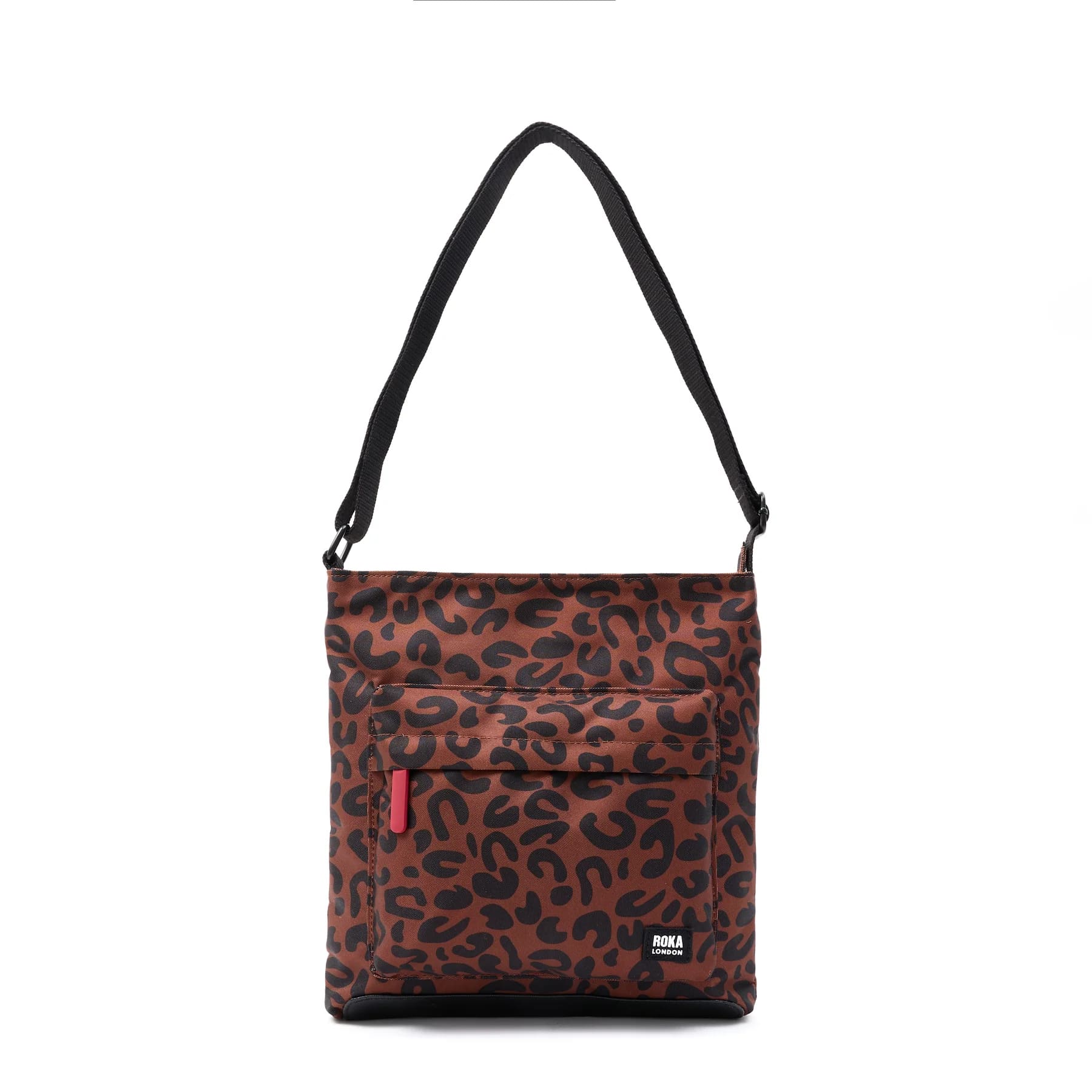 Kennington B Leopard Print Recycled Canvas Medium Crossbody Bag