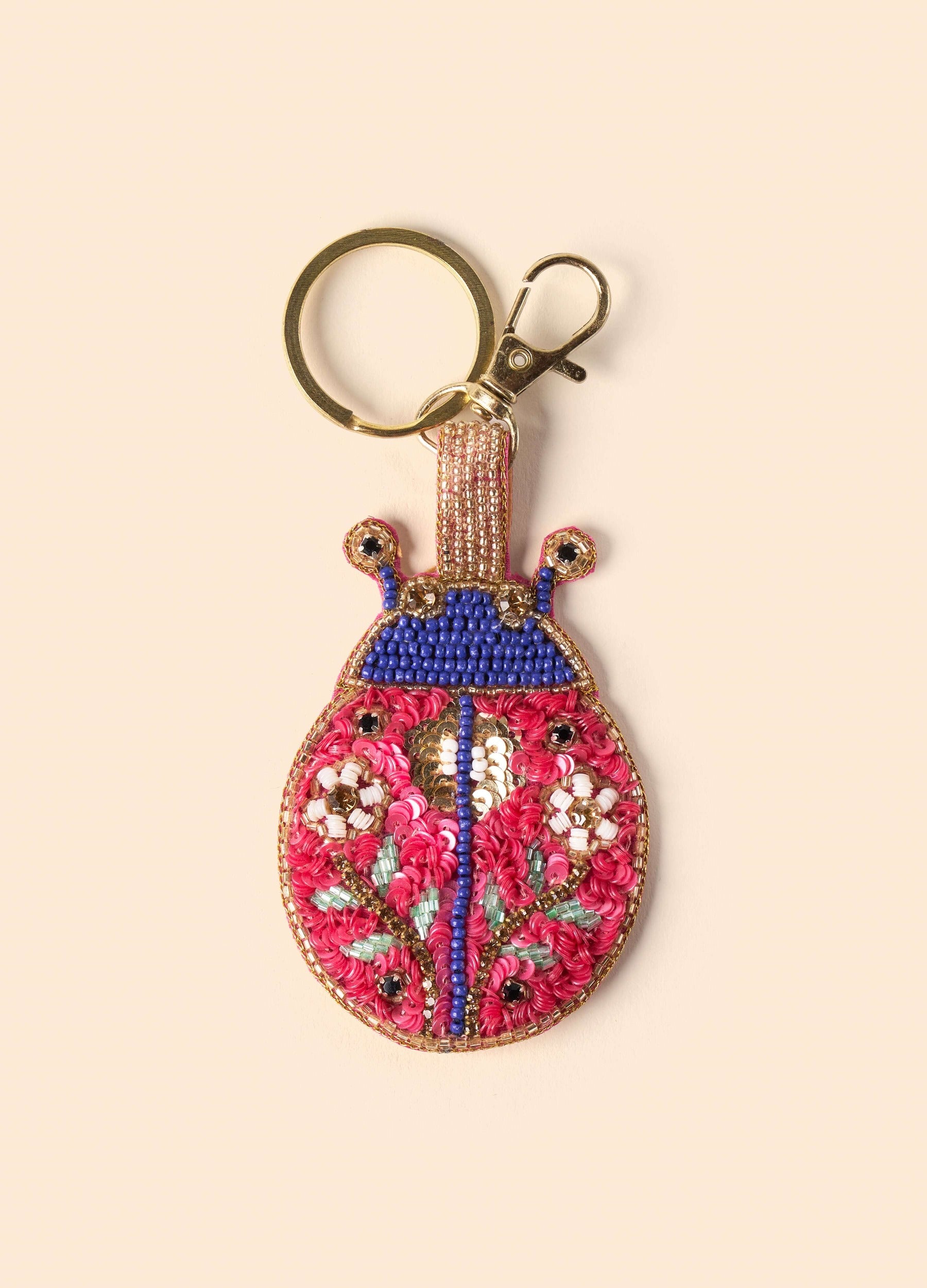 Lovely Ladybird Beaded Keyring