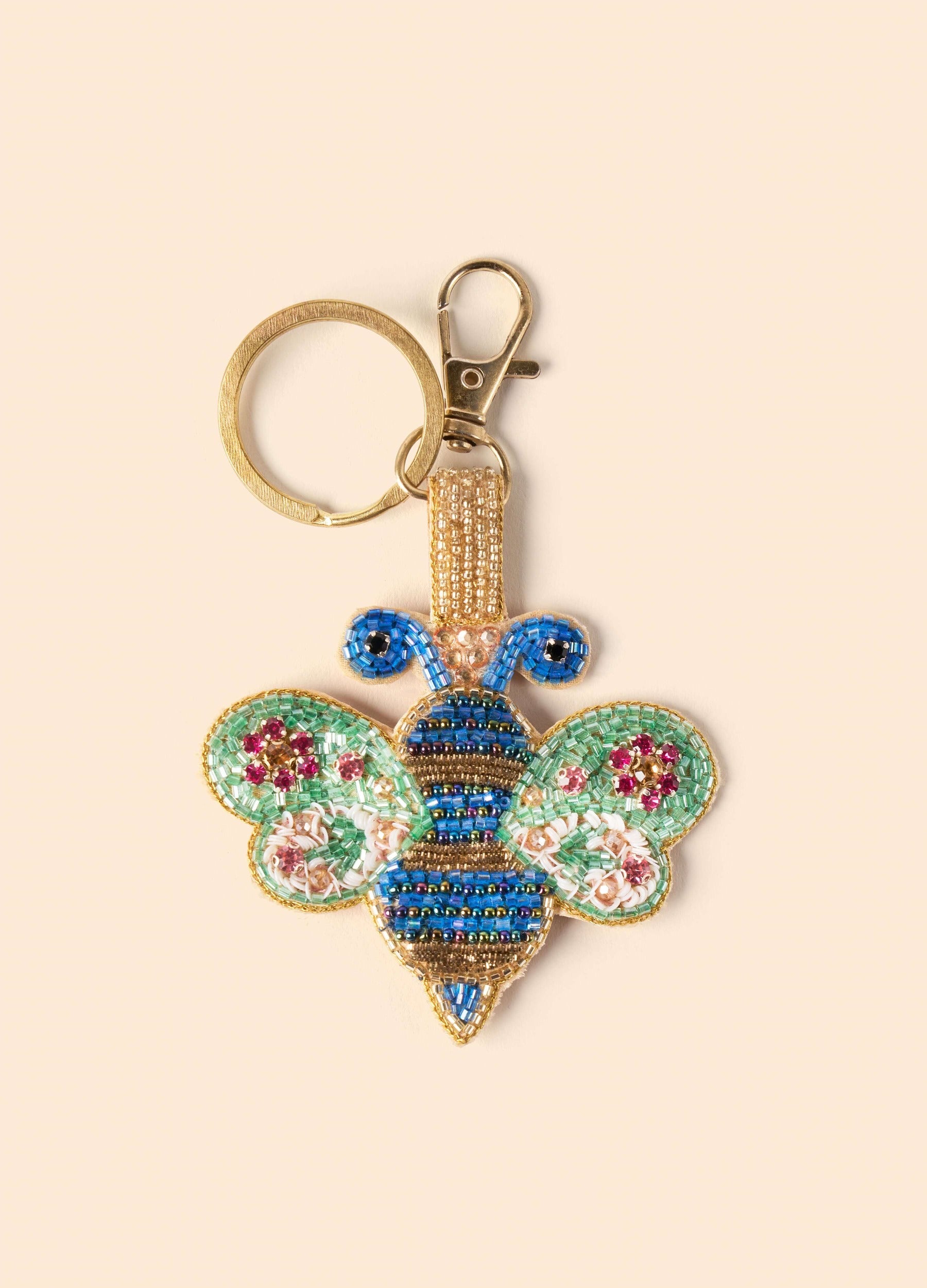 Blinged Bee Beaded Keyring