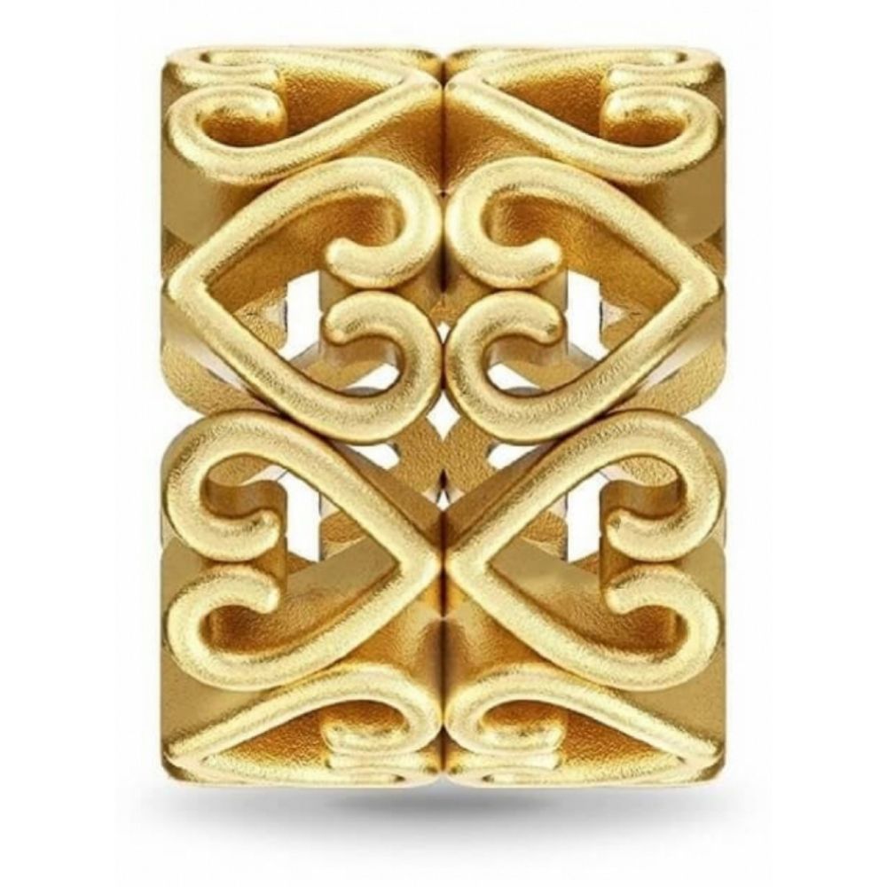 Interlocking Gold Hearts Charm