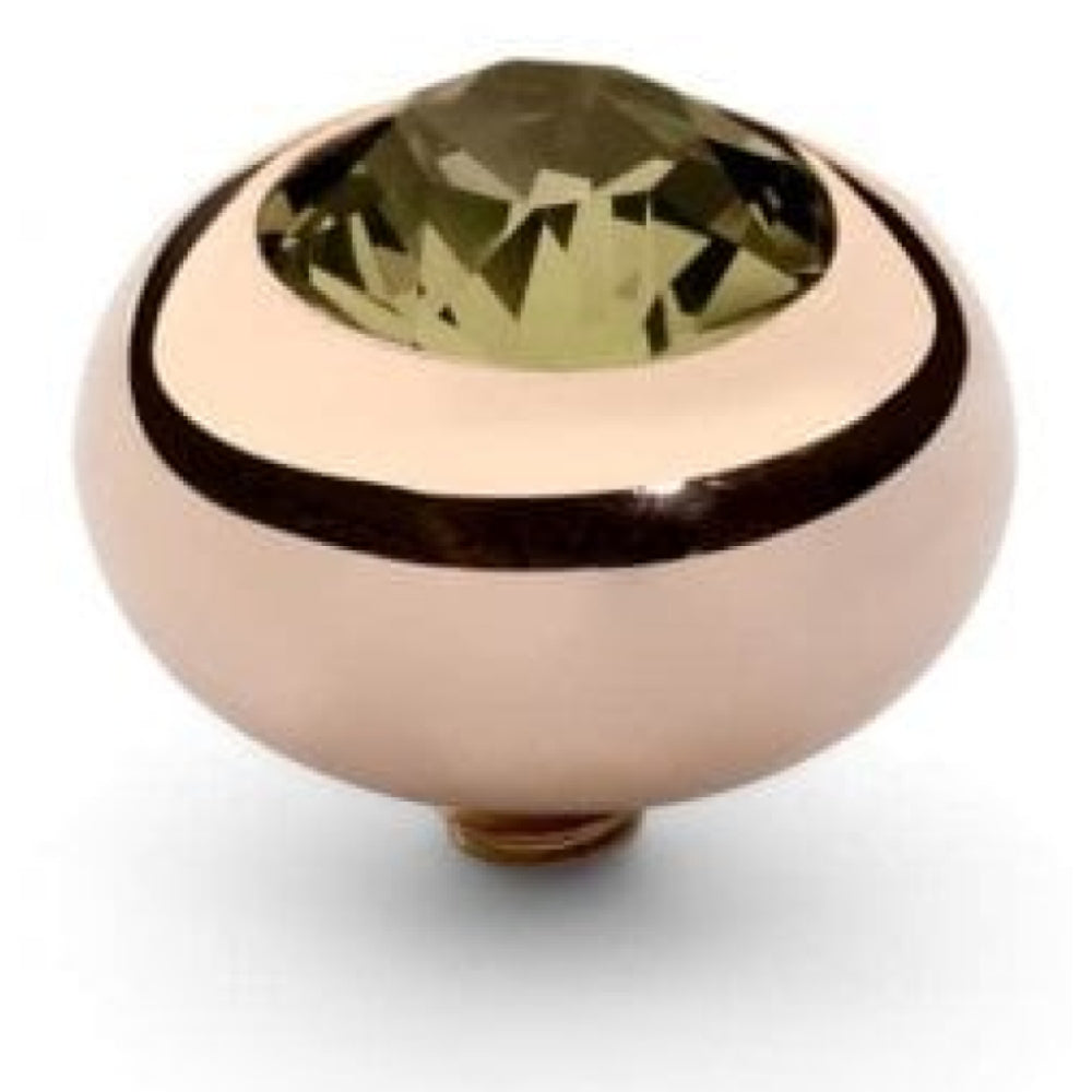 Famosa Rose Gold 10mm Tondo Ring Top Smoky Quartz