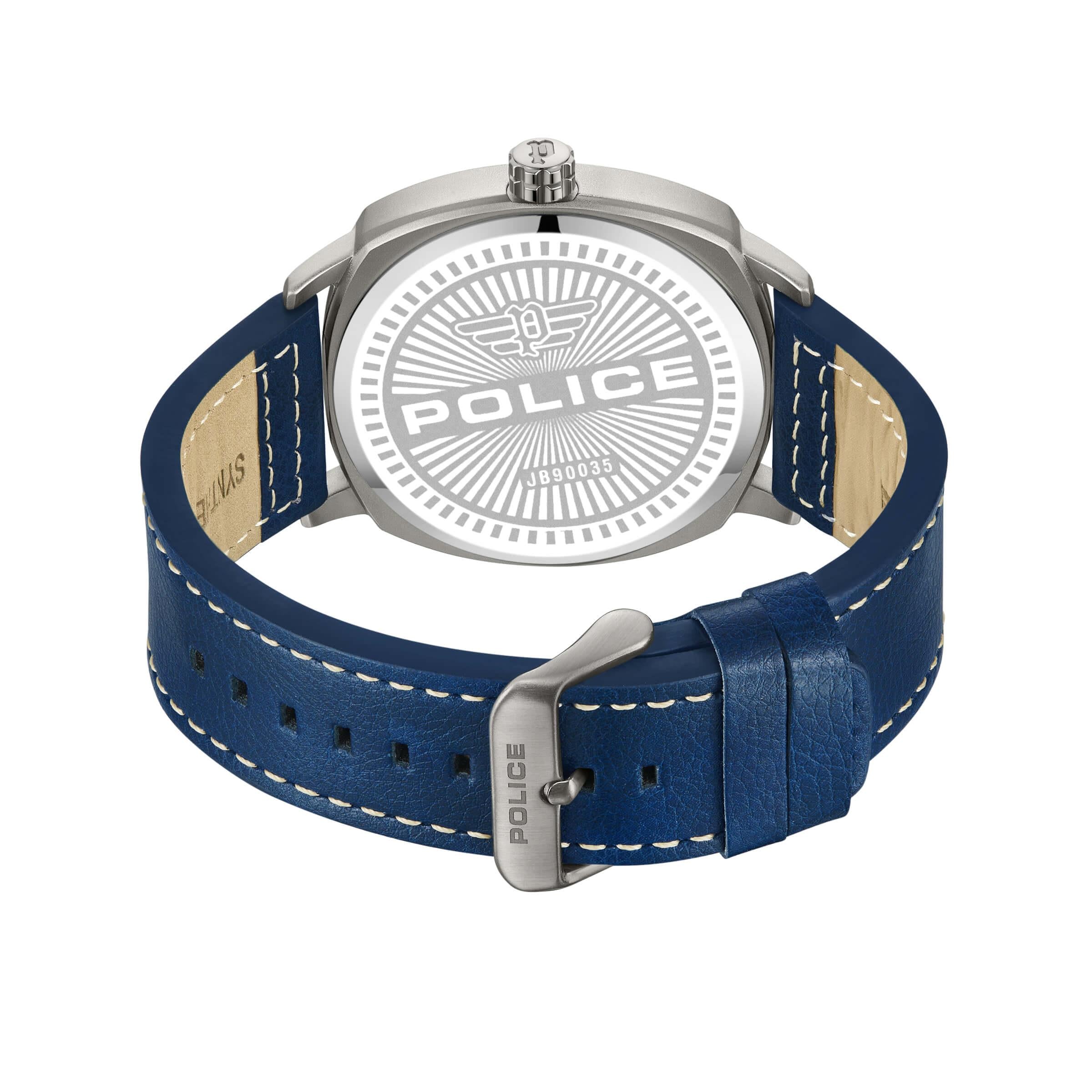 UNDAUNTED Navy Dial & Leather Strap Watch