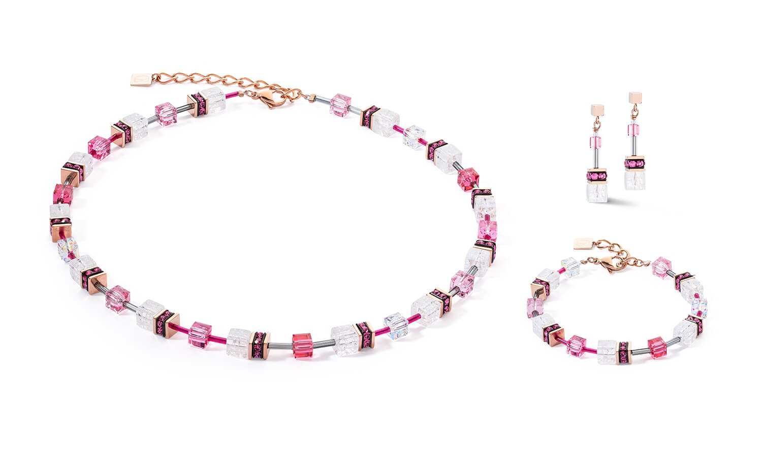 GeoCUBE Iconic Nature Bracelet In Pink & White