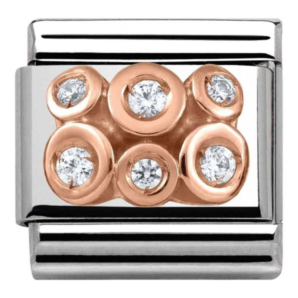 Classic Rose Gold Cluster CZ Link