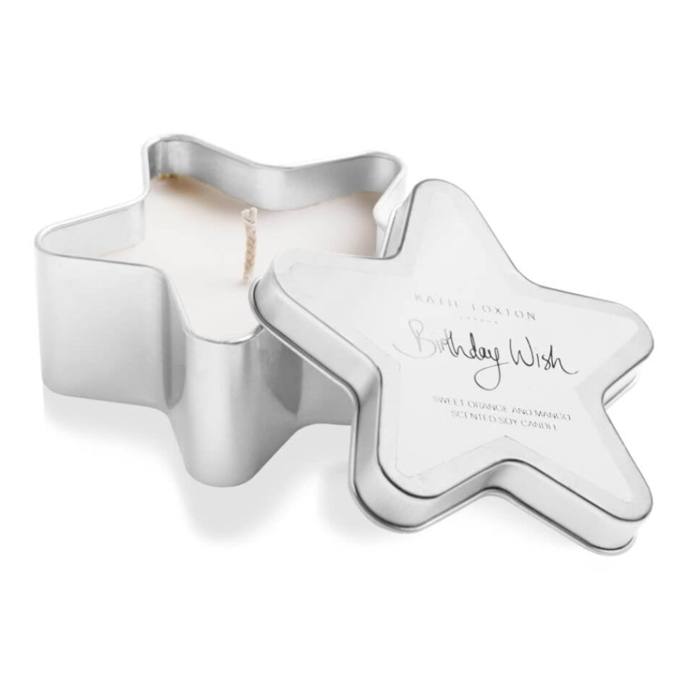 Birthday Wish Star Tinned Candle