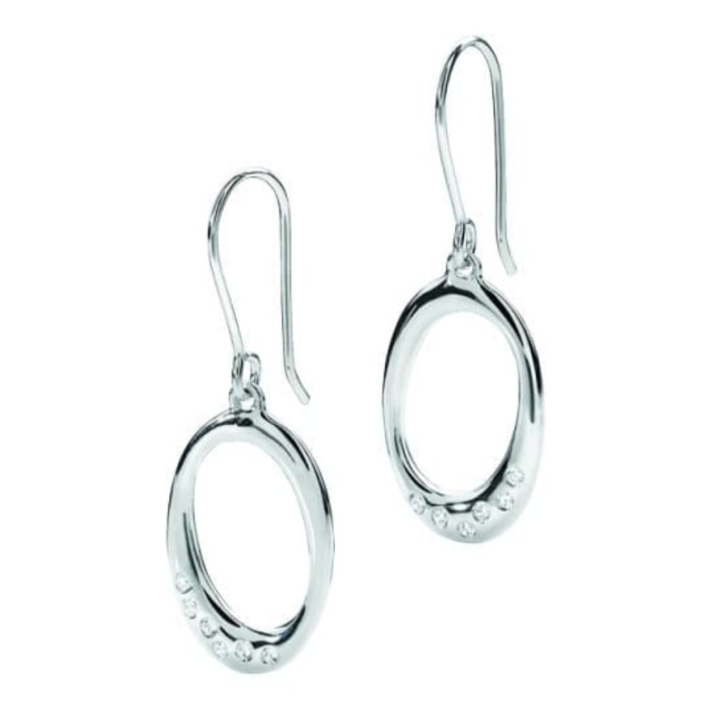 Ladies Sterling Silver And Cubic Zirconia Earrings