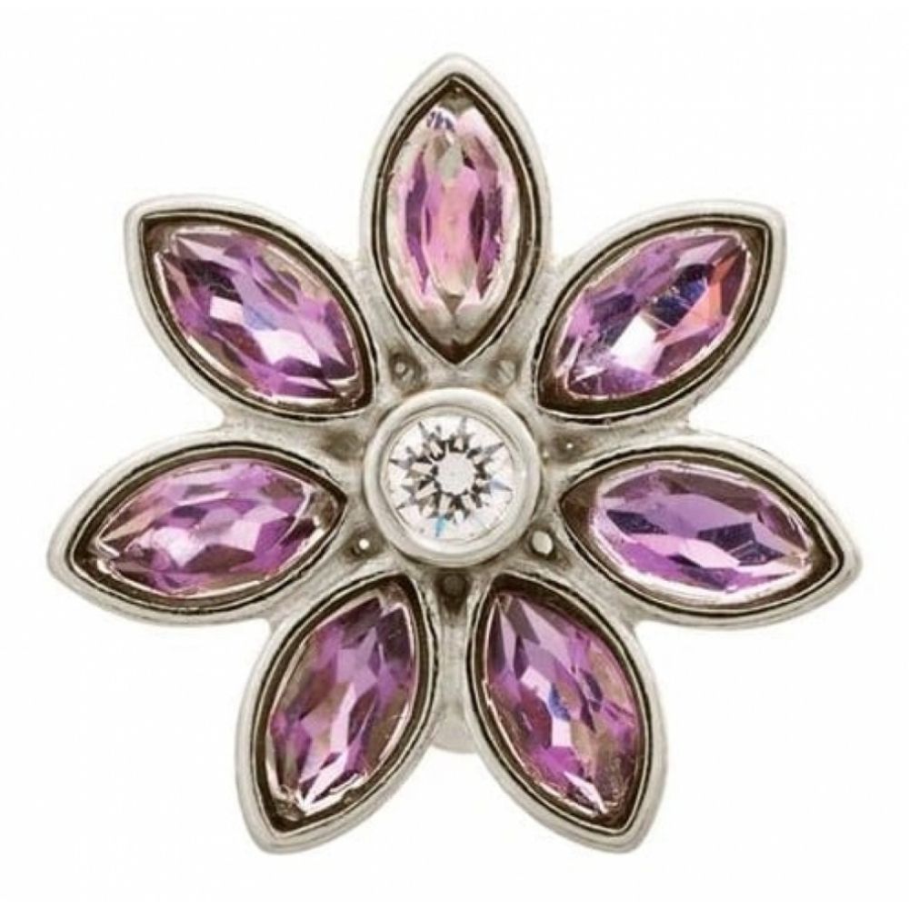 Big Purple Flower Sterling Silver Charm