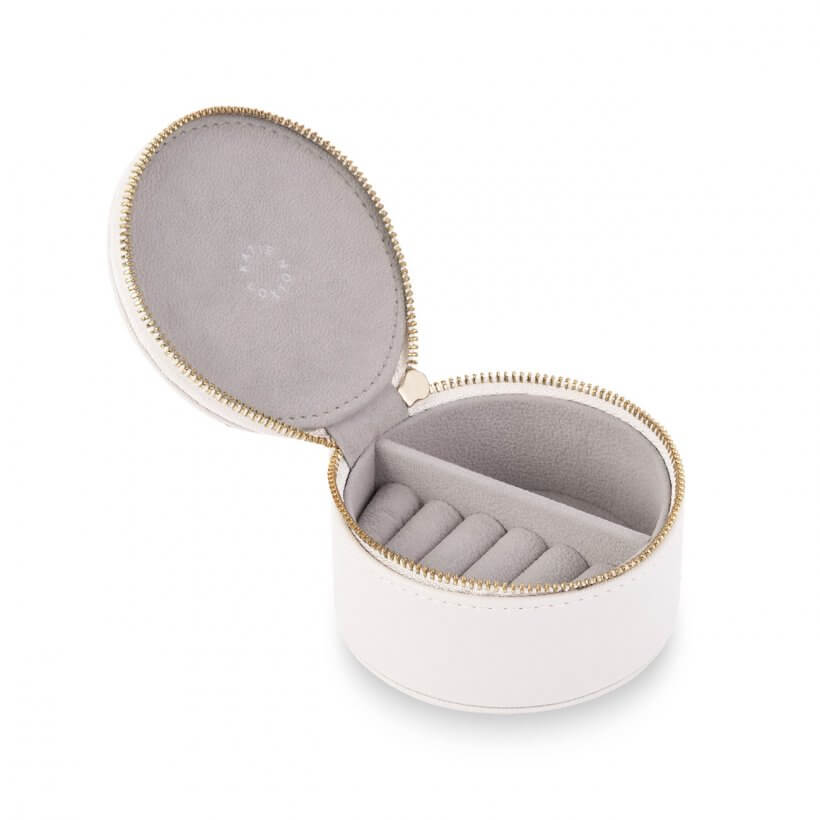 Small Circle Jewellery Box | Hello Lovely | White