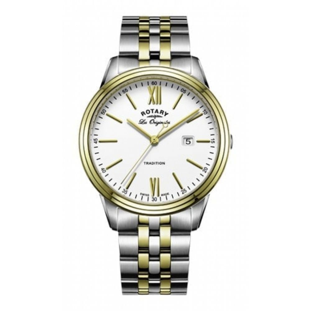 Two Tone Tradition Collection White Face Watch