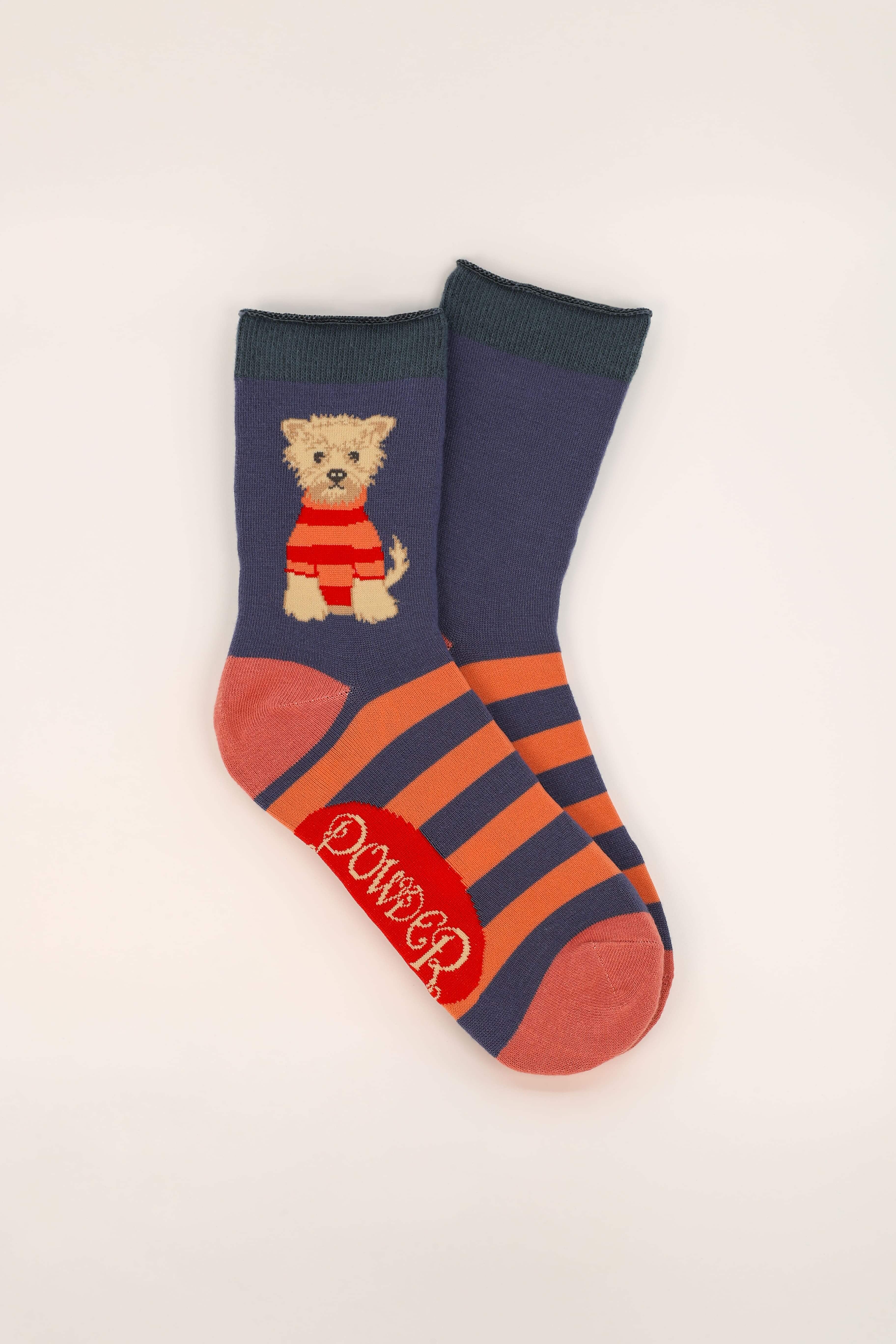 Wooly Westie Ankle Socks - Denim