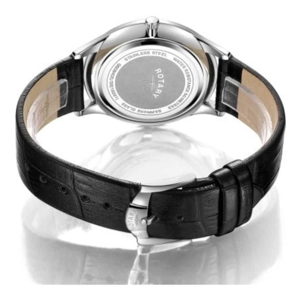 Rotary Ultra Slim White Stainless Steel Watch