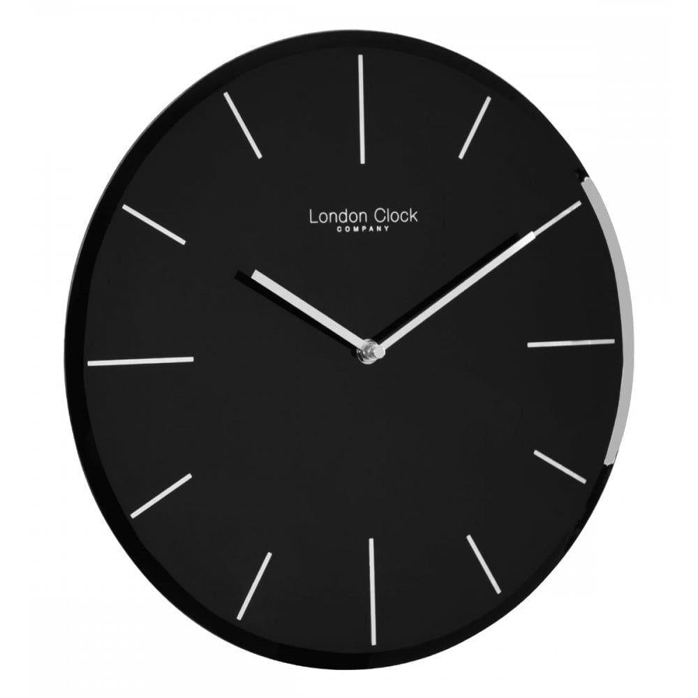 Glass Wall Clock - Black