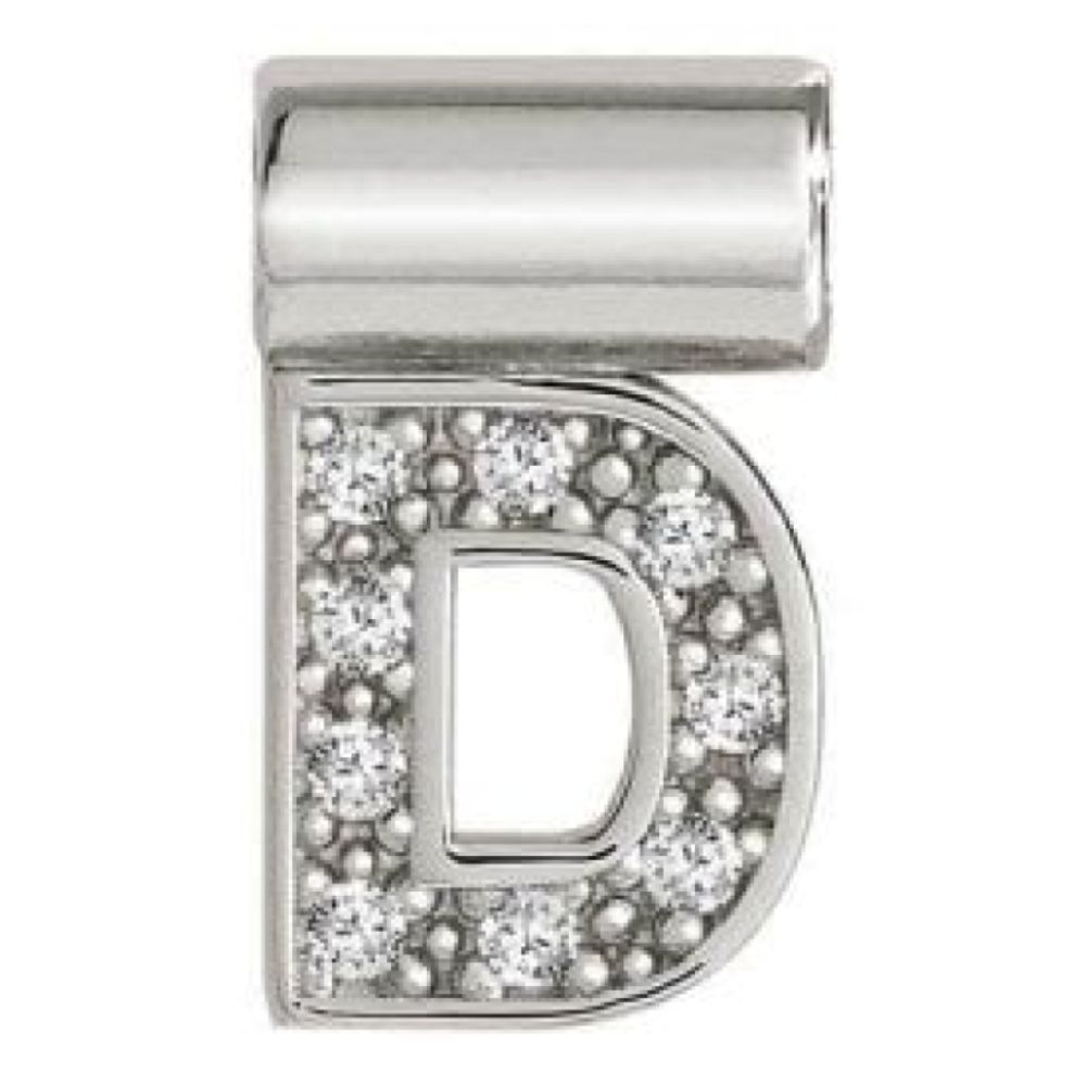 Seimia Silver Cubic Zirconia Letter D Charm