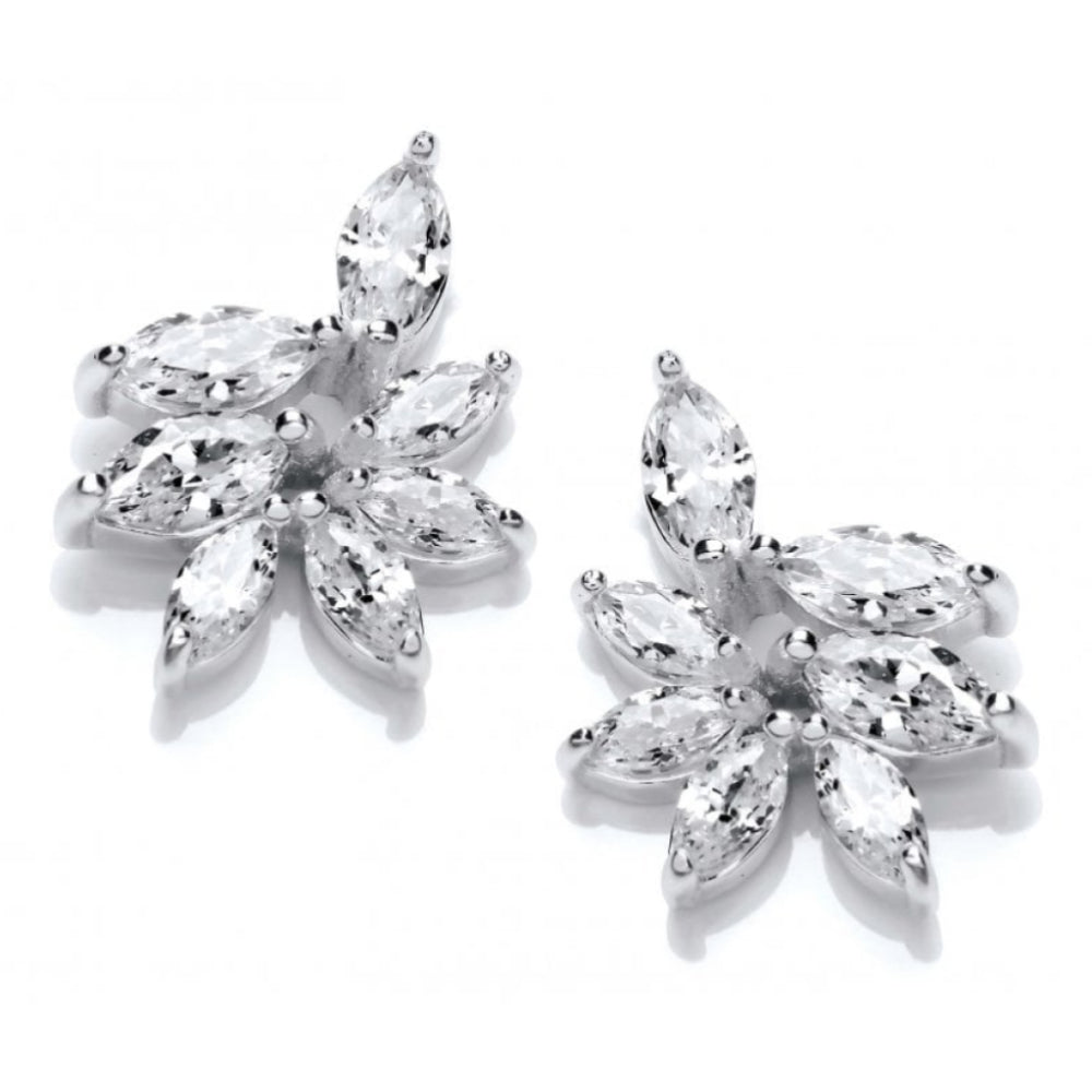 Silver Iris CZ Earrings