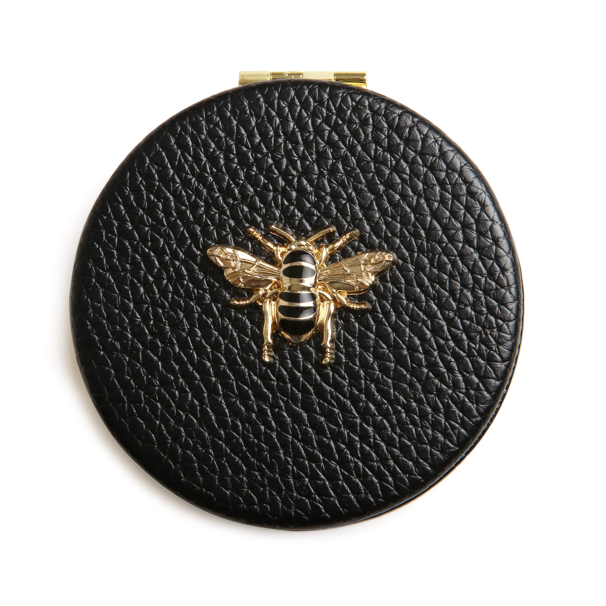 Round Compact Mirror Black