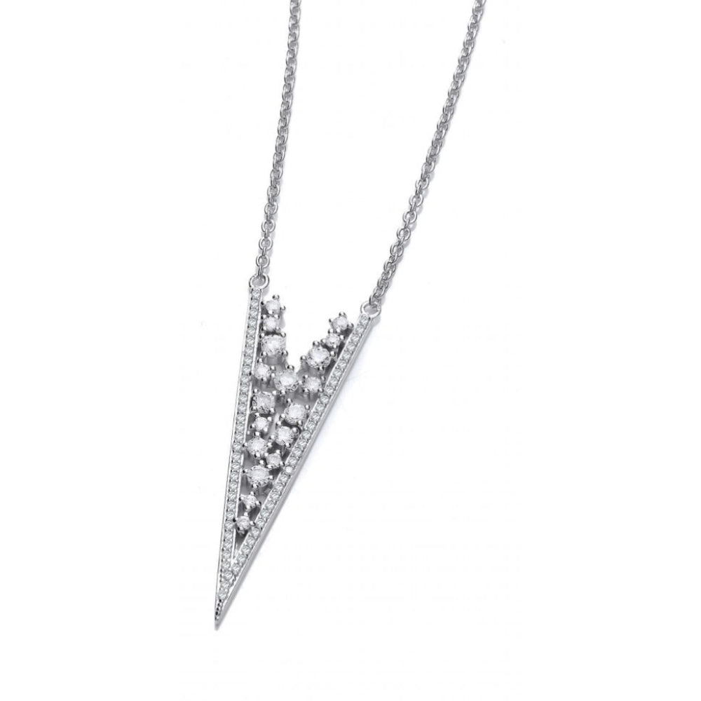 Silver Deco Lace CZ Necklace