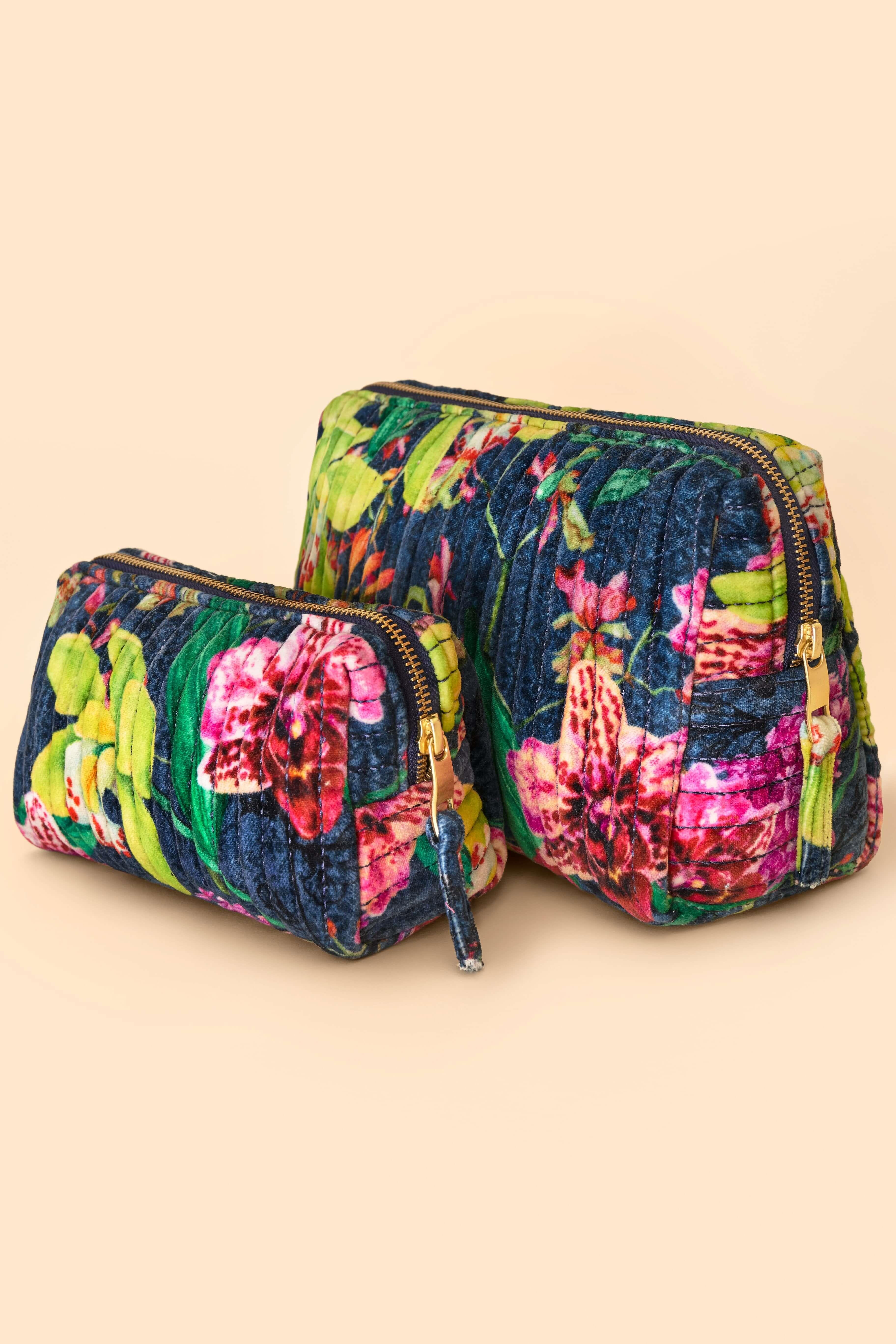 Small Quilted Vanity Bag - Exotic Evening, Ink