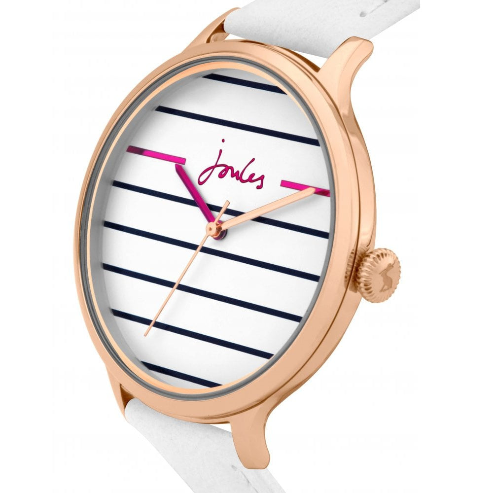 White Leather Strap White Dial Ladies Watch