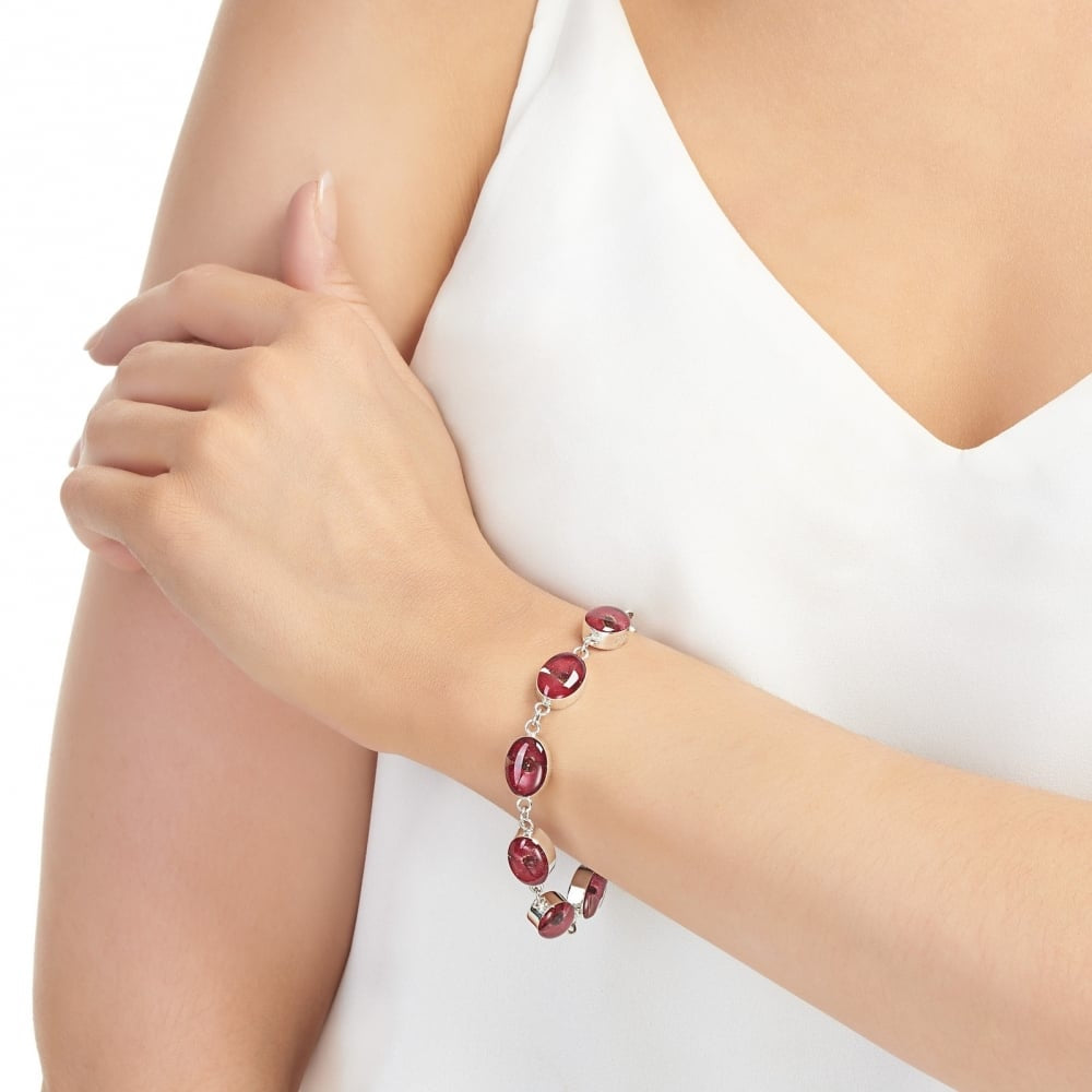 Silver Bracelet - Poppy - Oval