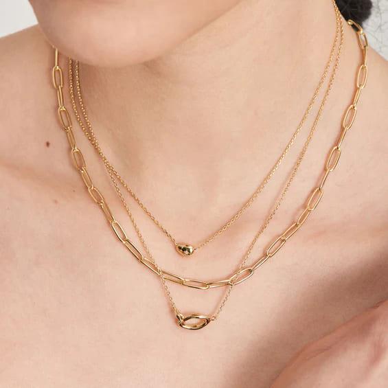 Gold Paperclip Chunky Chain Necklace