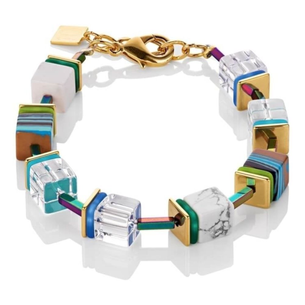 Blue-Green Geo Cube Bracelet