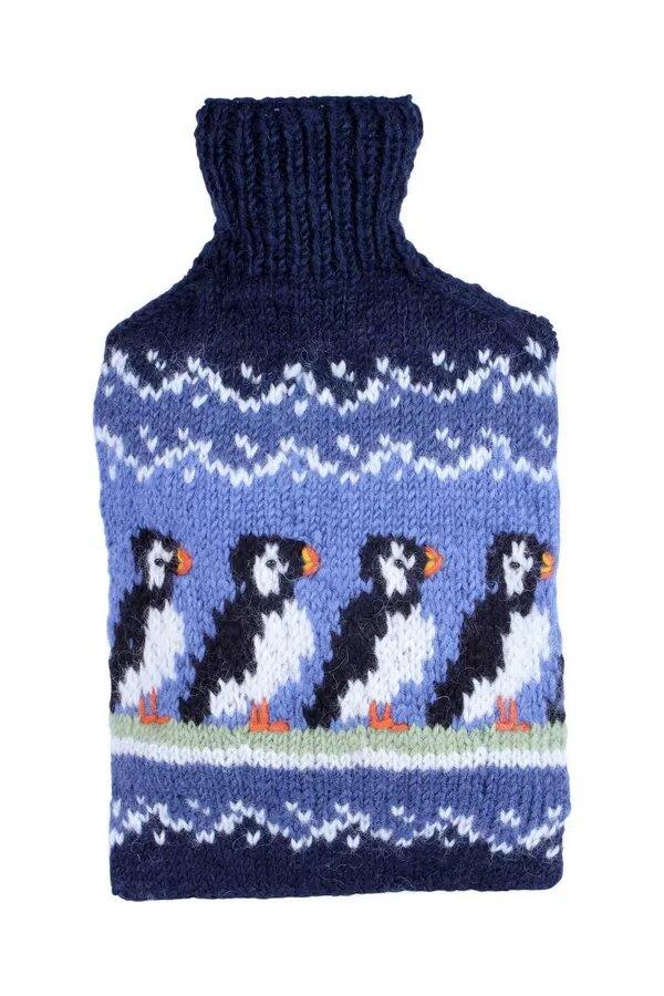 Circus Of Puffins Hot Water Bottle Cover