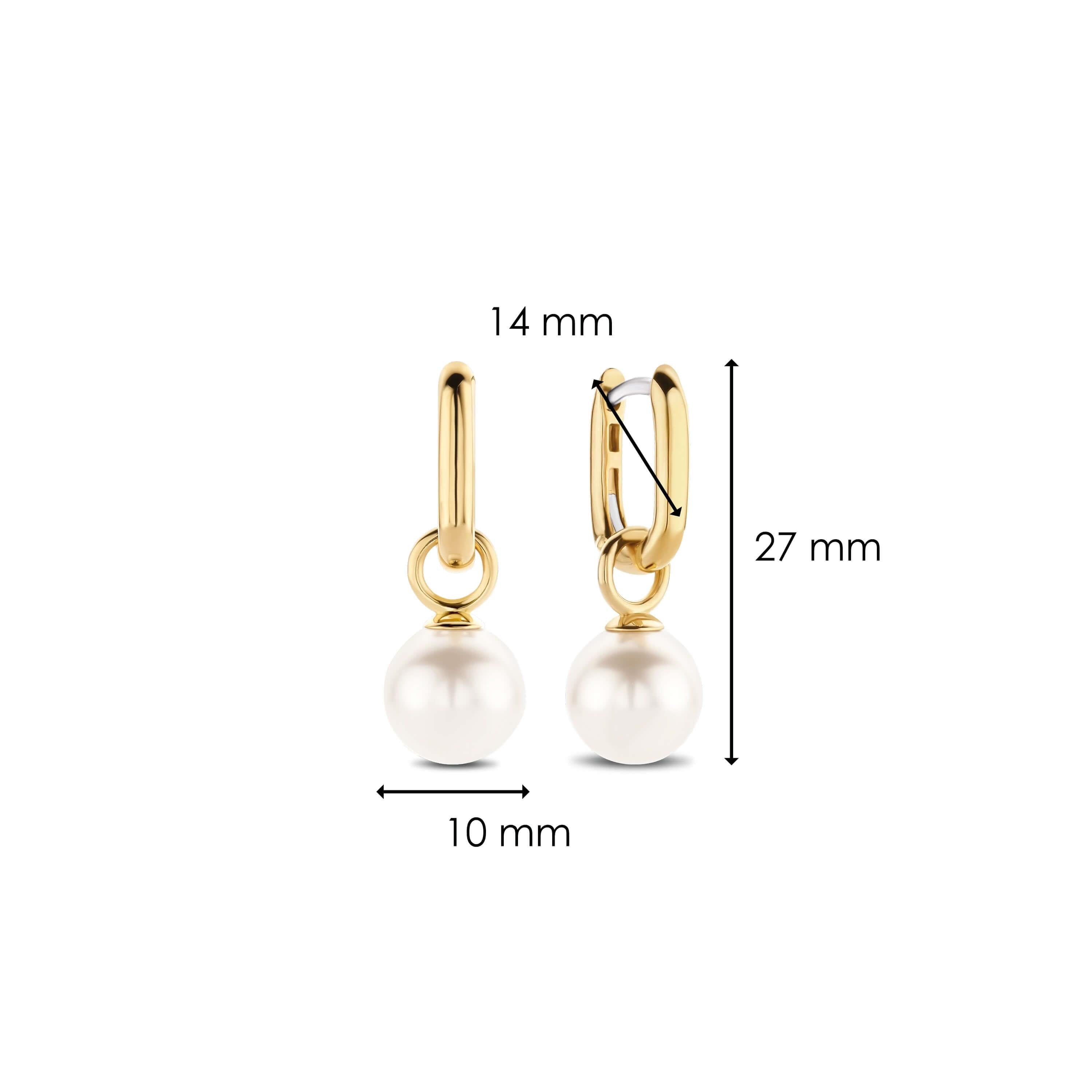 Gold Plated Pearl Hoop Earrings