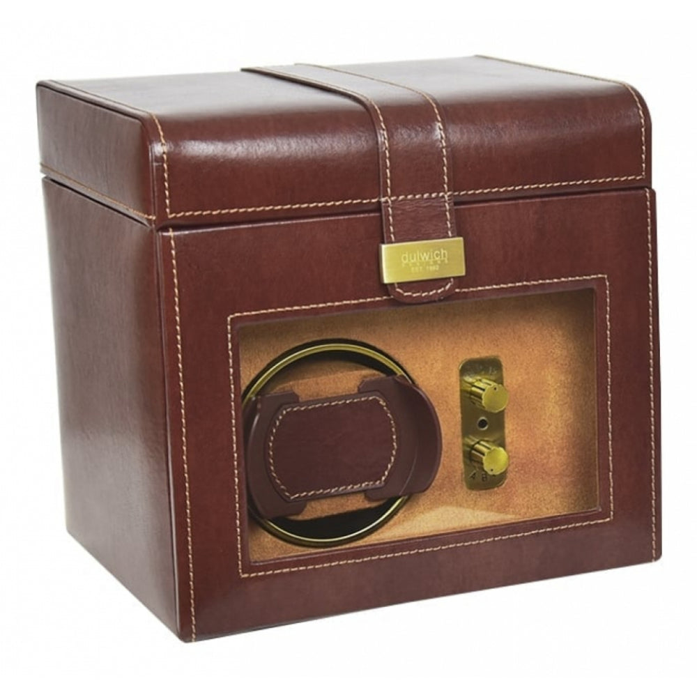 Brown Leather Watch Winder And Storage Box