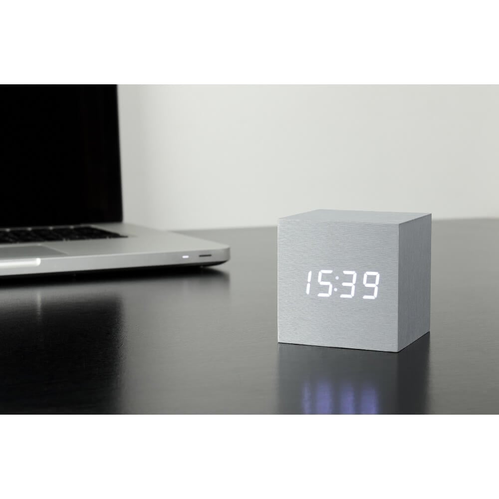 Cube White Click Clock/White LED