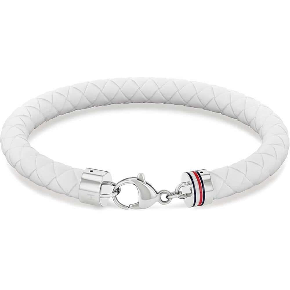 White Braided Silicone Men's Bracelet