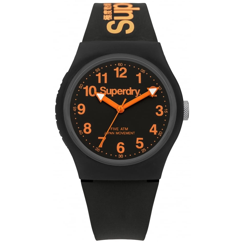 Urban' Black Silicone Strap Watch With Black Dial
