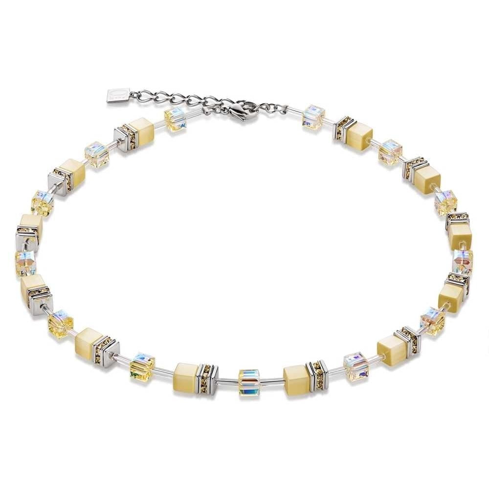 Light Yellow Geo Cube Necklace
