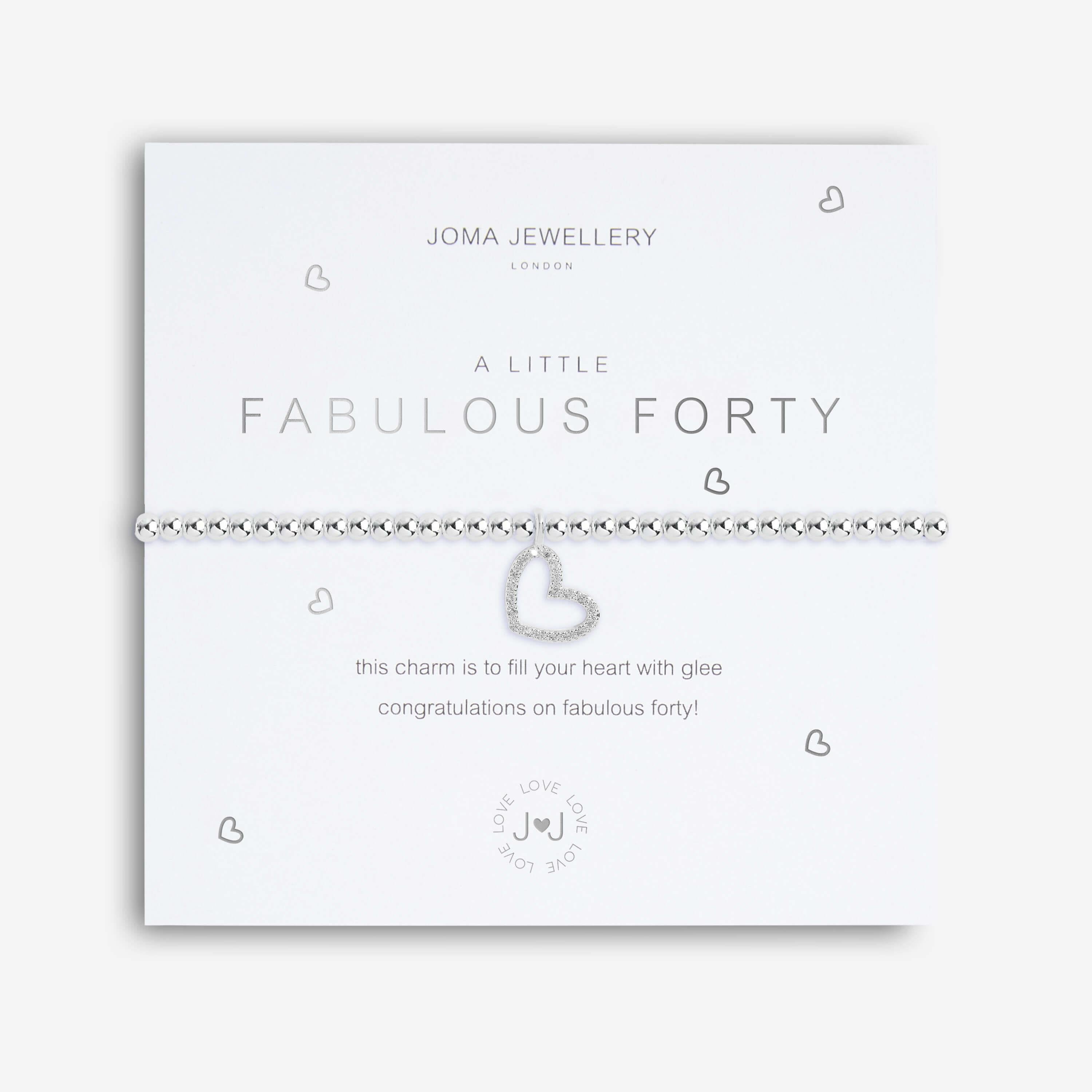 A Little | Fabulous Forty | Silver | Bracelet | 17.5cm Stretch