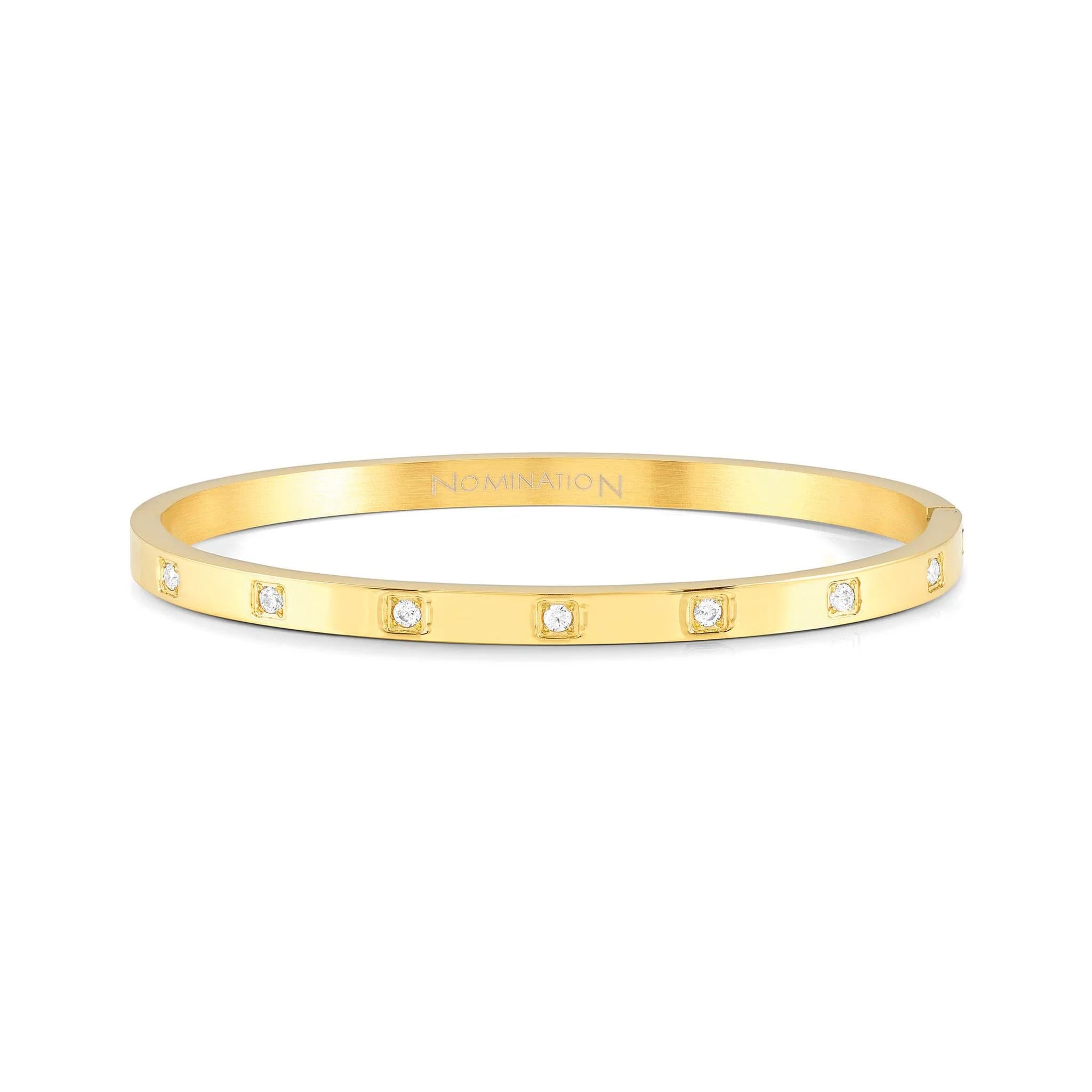 Pretty Bangle In YG With Square CZ