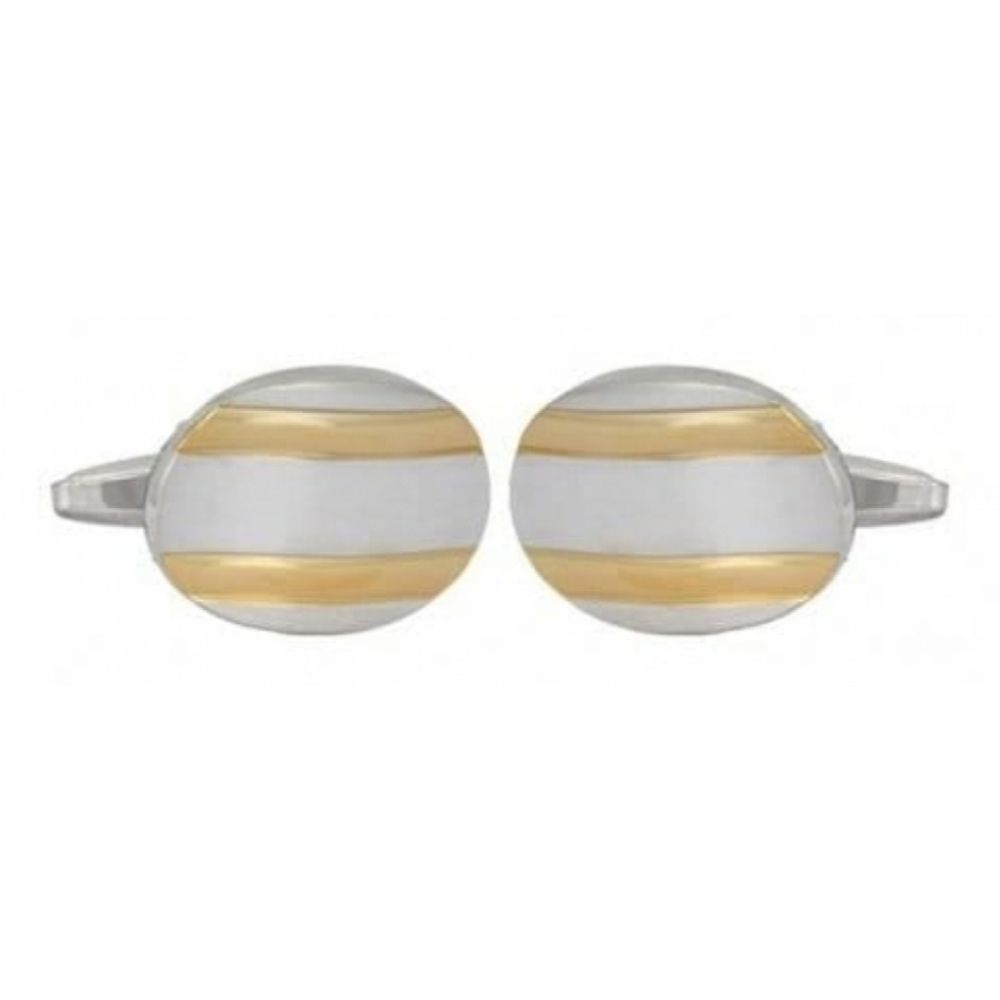 Gents Oval Two Tone Brushed Cufflinks