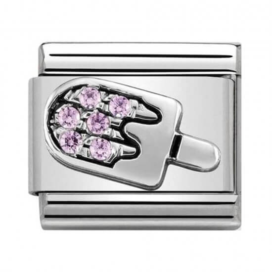 Composable Classic Silver Ice Cream Pink CZ Link