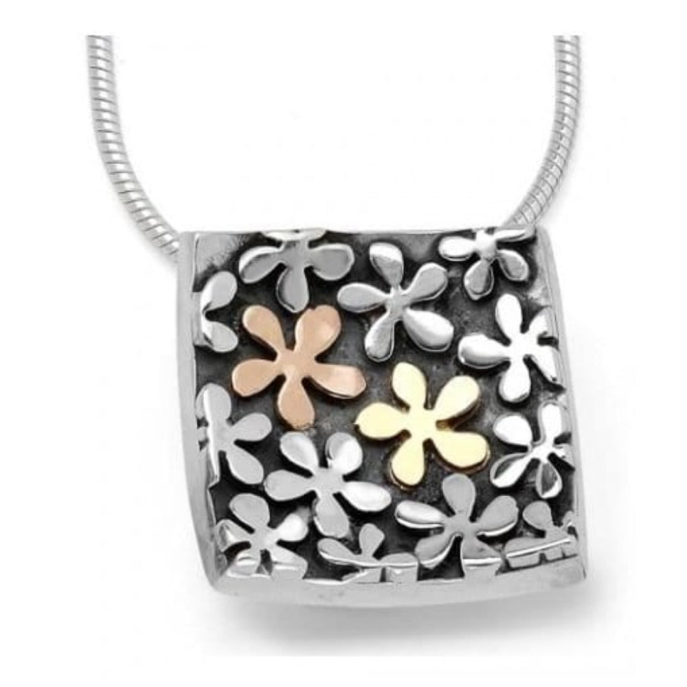Meadow Sterling Silver & 9ct Gold Flower Necklace