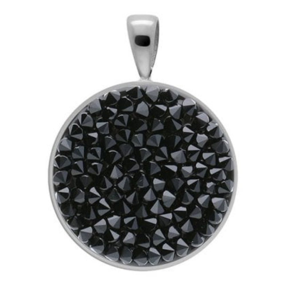 Pendant Tirano Small 20mm Jet Crystals In Silver